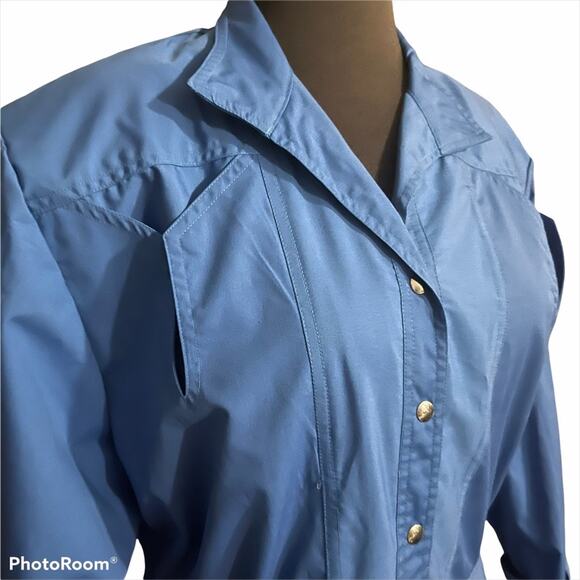 Vtg Deadstock Dolman Sleeve Pocket Elastic Back Utility Midi Dress 16P - Picture 2 of 8